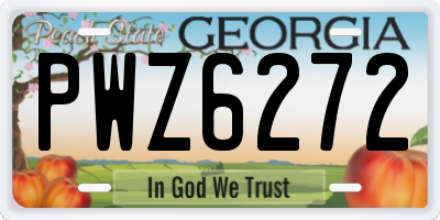 GA license plate PWZ6272