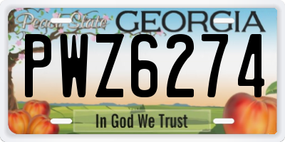GA license plate PWZ6274