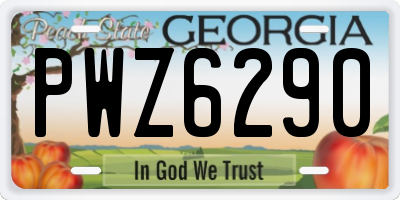 GA license plate PWZ6290