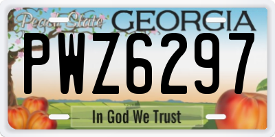 GA license plate PWZ6297