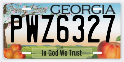 GA license plate PWZ6327