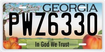 GA license plate PWZ6330
