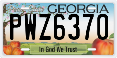 GA license plate PWZ6370