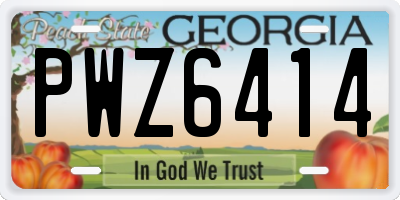 GA license plate PWZ6414