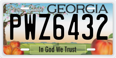 GA license plate PWZ6432