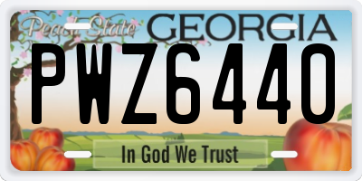 GA license plate PWZ6440