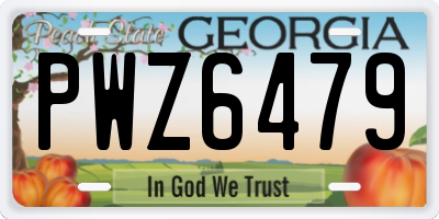 GA license plate PWZ6479