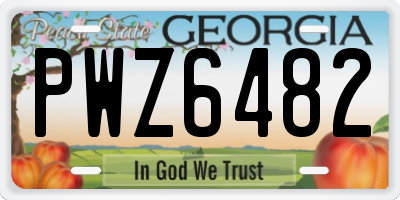 GA license plate PWZ6482