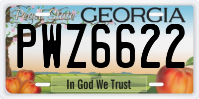 GA license plate PWZ6622