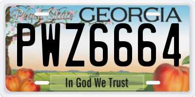 GA license plate PWZ6664