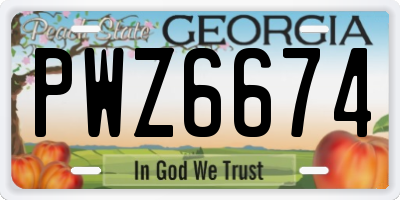 GA license plate PWZ6674