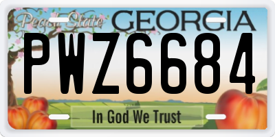 GA license plate PWZ6684