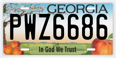 GA license plate PWZ6686