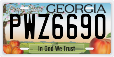 GA license plate PWZ6690