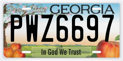 GA license plate PWZ6697
