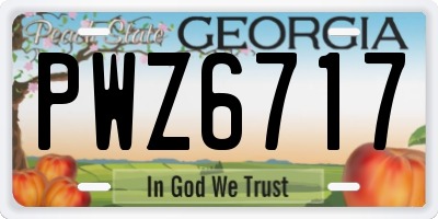 GA license plate PWZ6717