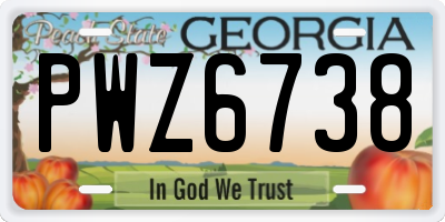 GA license plate PWZ6738