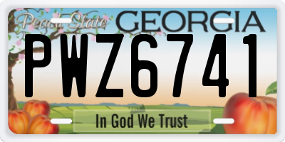 GA license plate PWZ6741