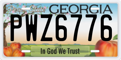 GA license plate PWZ6776
