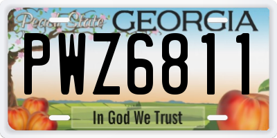 GA license plate PWZ6811