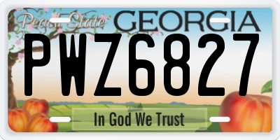 GA license plate PWZ6827