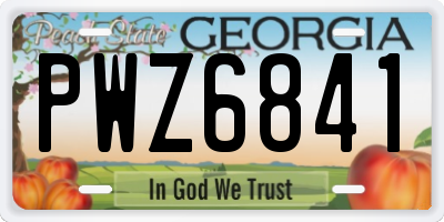 GA license plate PWZ6841