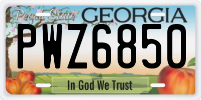 GA license plate PWZ6850