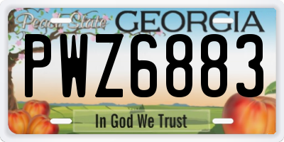 GA license plate PWZ6883
