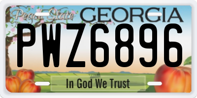 GA license plate PWZ6896