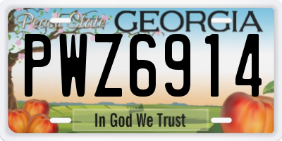 GA license plate PWZ6914