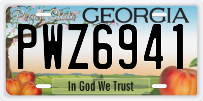 GA license plate PWZ6941