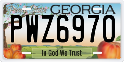 GA license plate PWZ6970