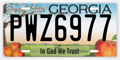 GA license plate PWZ6977