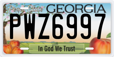 GA license plate PWZ6997