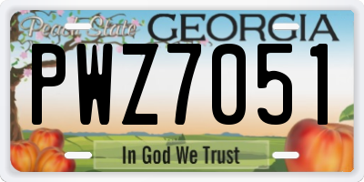 GA license plate PWZ7051