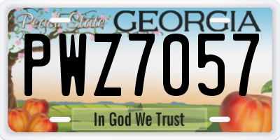 GA license plate PWZ7057