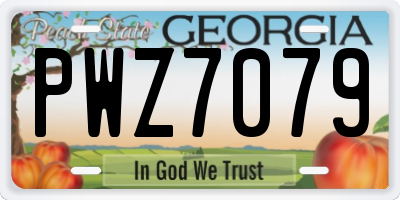 GA license plate PWZ7079