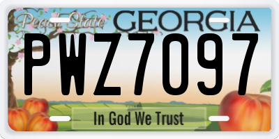 GA license plate PWZ7097