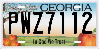 GA license plate PWZ7112