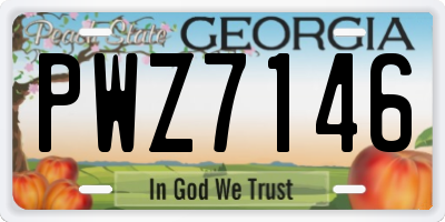 GA license plate PWZ7146