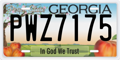 GA license plate PWZ7175