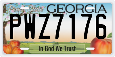 GA license plate PWZ7176