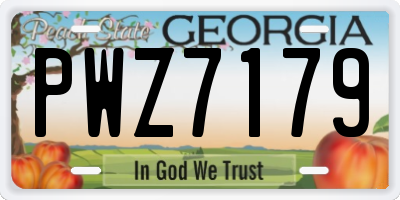 GA license plate PWZ7179
