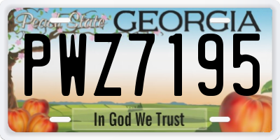 GA license plate PWZ7195