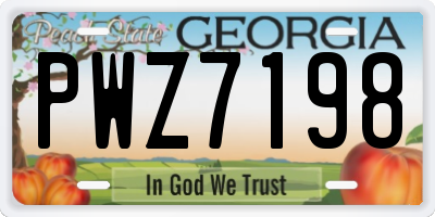 GA license plate PWZ7198