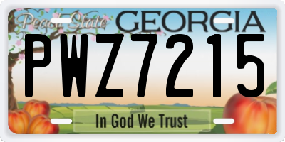 GA license plate PWZ7215