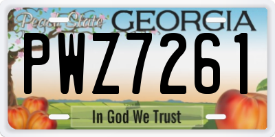 GA license plate PWZ7261