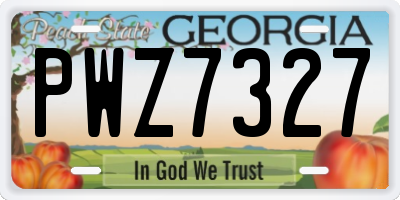 GA license plate PWZ7327