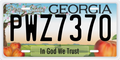 GA license plate PWZ7370