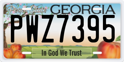 GA license plate PWZ7395